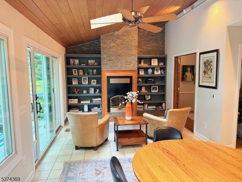 Fireplace, Interior, Living room, Stone Walls, Wooden Ceilings
