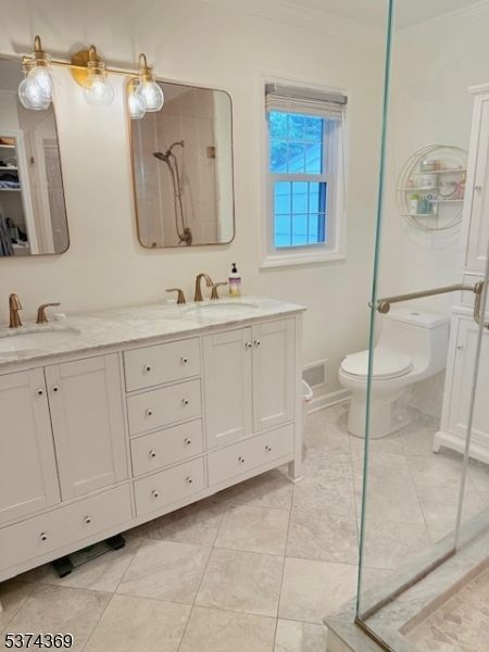 Bathroom, Dual Sink Vanities, Glass Shower, Interior