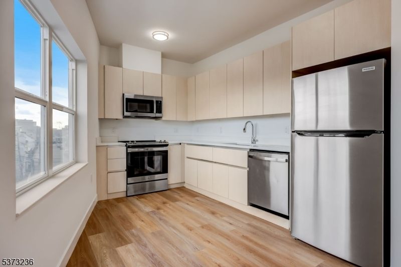 Interior, Kitchen, Stainless Steel Appliances, Wood Texture Flooring