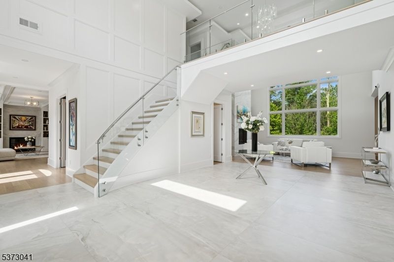 Fireplace, Interior, Living room, Marble, Recessed Lighting