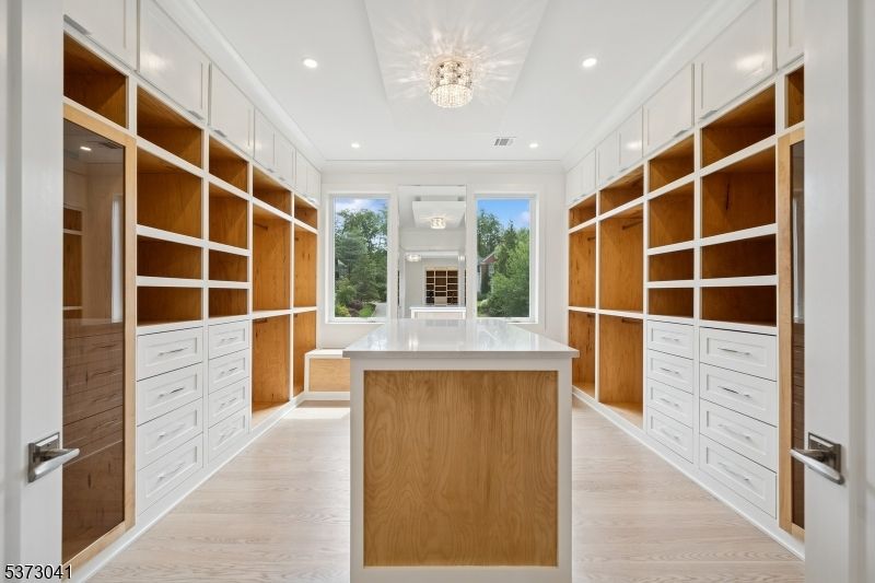 Chandelier, Interior, Recessed Lighting, Walk-in Closets, Wood Texture Flooring