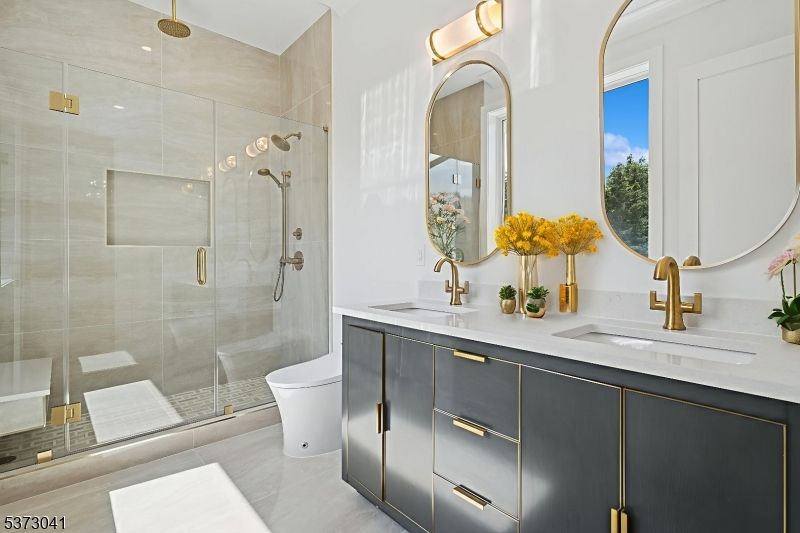 Bathroom, Dual Sink Vanities, Glass Shower, Interior