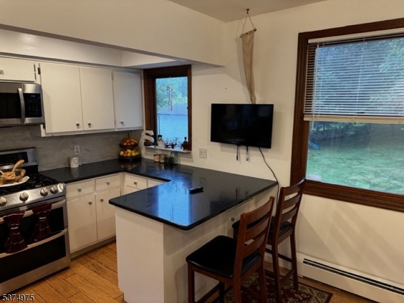 Interior, Kitchen, Pendant Lights, Stainless Steel Appliances, Water, Wood Texture Flooring