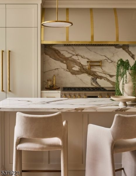 Interior, Marble Walls, Pendant Lights