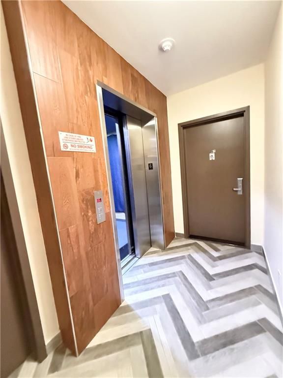 Elevator, Interior, Wood Texture Flooring, Wooden Walls