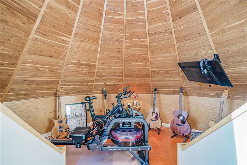 Fitness Equipment, Interior, Wooden Ceilings, Wood Texture Flooring, Wooden Walls