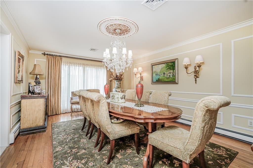 Chandelier, Dining room, Interior, Wood Texture Flooring
