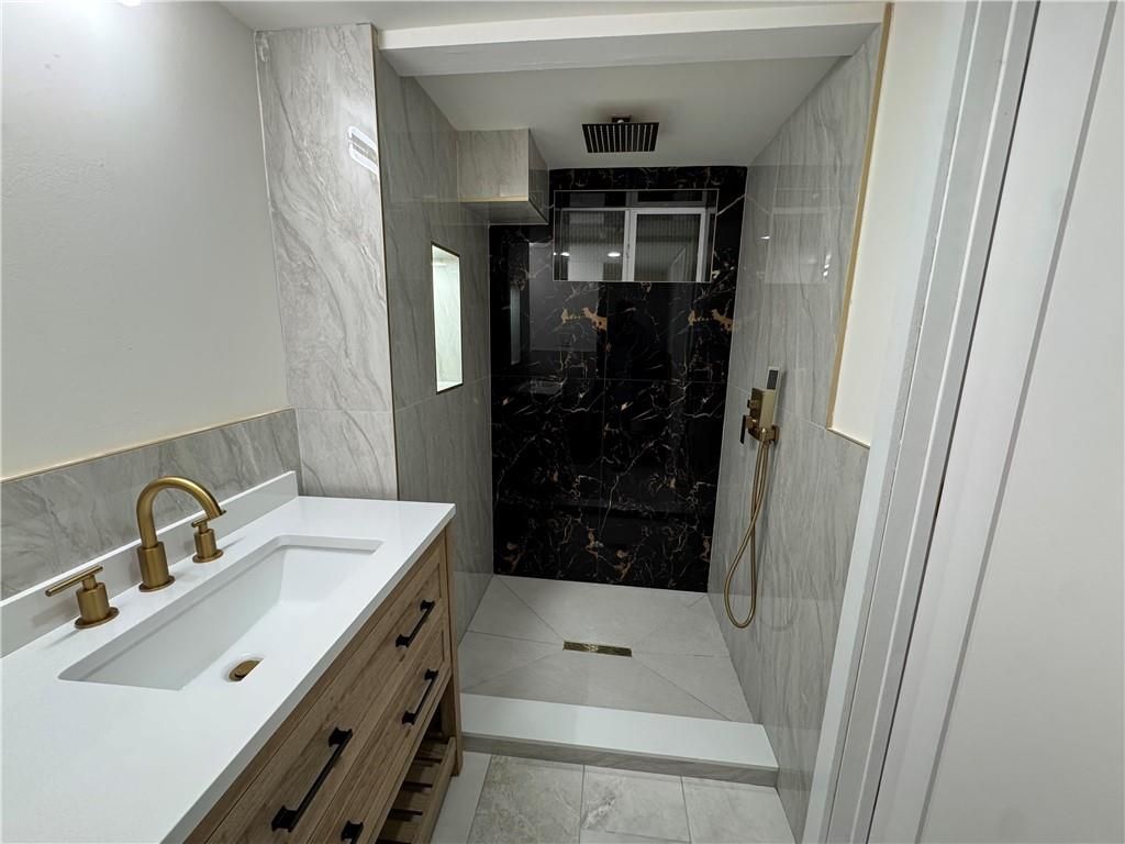 Bathroom, Glass Shower, Interior, Marble Walls