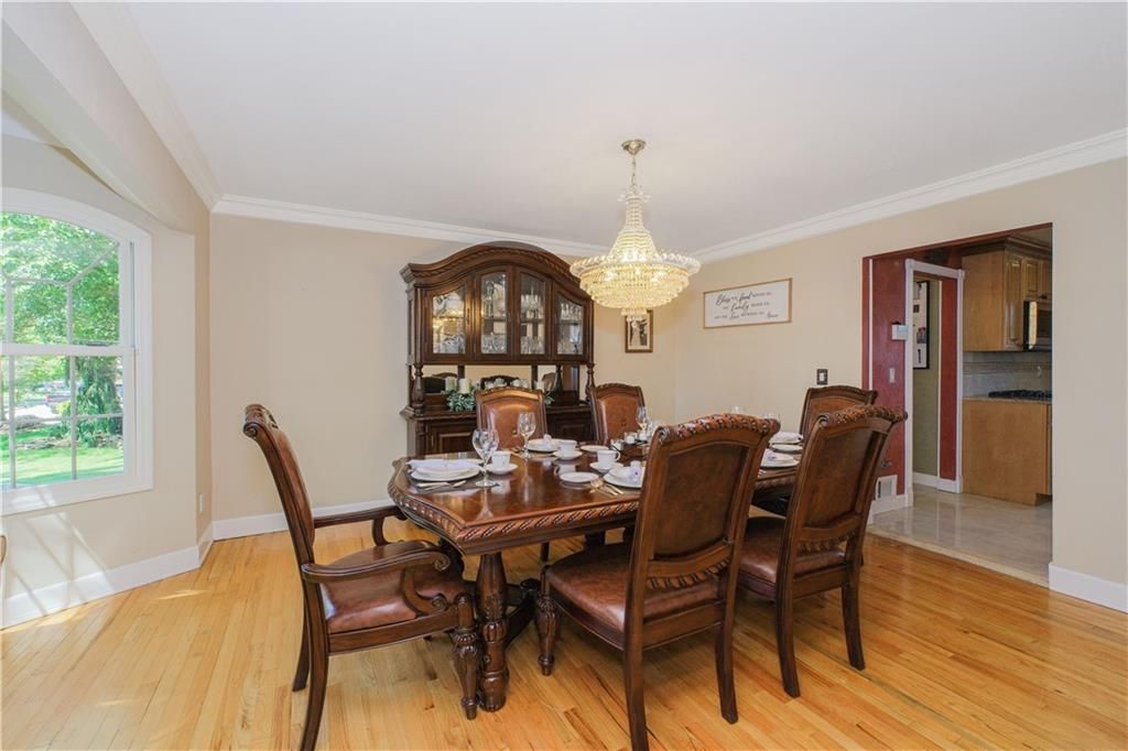 Chandelier, Dining room, Interior, Wood Texture Flooring