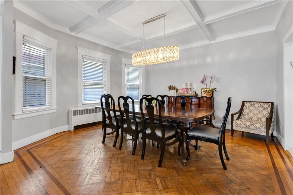 Chandelier, Dining room, Interior, Wood Texture Flooring