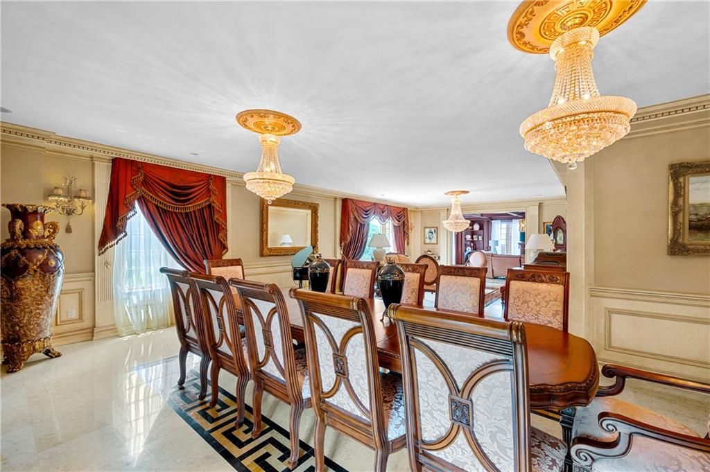 Chandelier, Dining room, Interior, Recessed Lighting