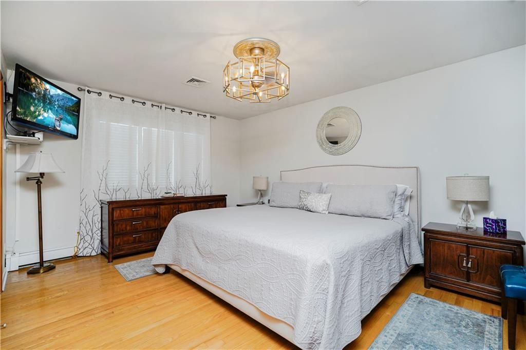 Bedroom, Chandelier, Interior, Wood Texture Flooring