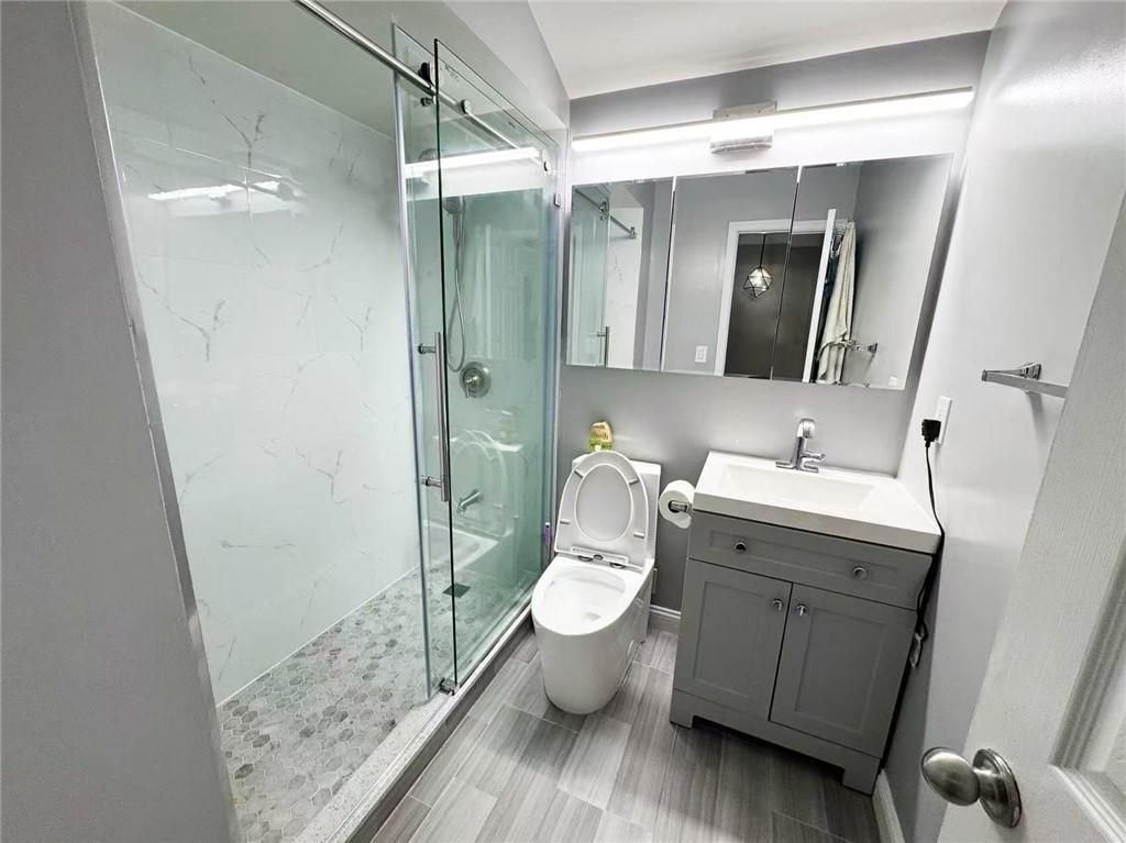 Bathroom, Glass Shower, Interior, Marble Walls