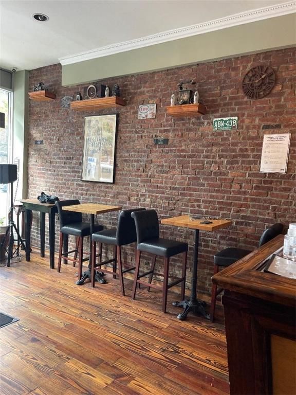 Interior, Stone Walls, Wood Texture Flooring