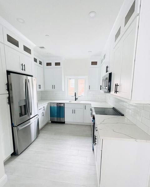 Interior, Kitchen, Recessed Lighting, Stainless Steel Appliances