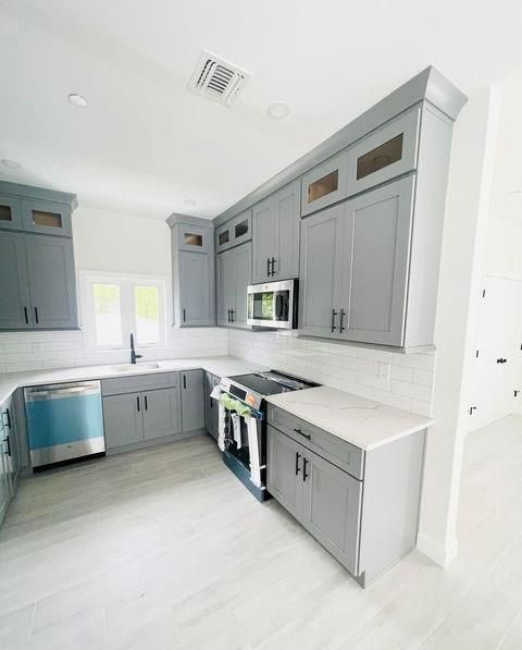 Interior, Kitchen, Recessed Lighting, Stainless Steel Appliances