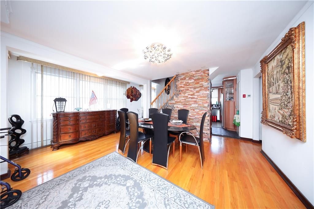Chandelier, Dining room, Interior, Stone Walls, Wood Texture Flooring