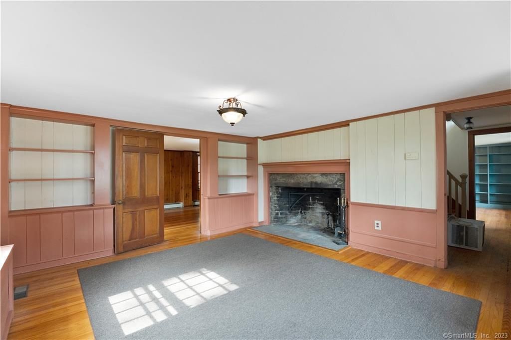 Fireplace, Interior, Wood Texture Flooring