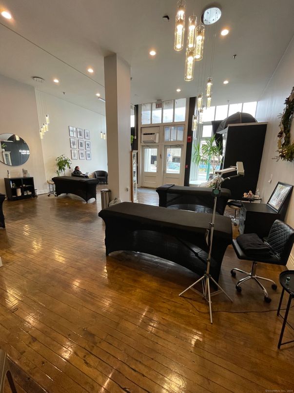 Home Office, Interior, Living room, Pendant Lights, Recessed Lighting, Wood Texture Flooring