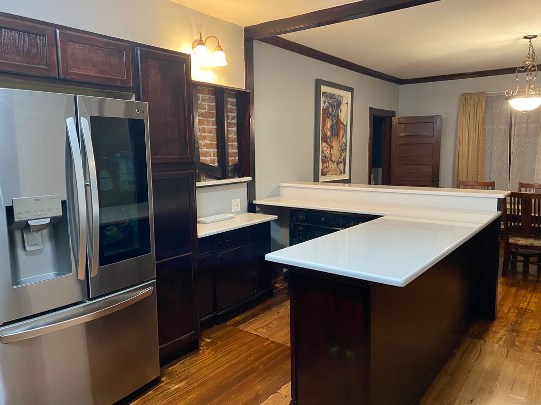 Interior, Kitchen, Pendant Lights, Stainless Steel Appliances, Wood Texture Flooring