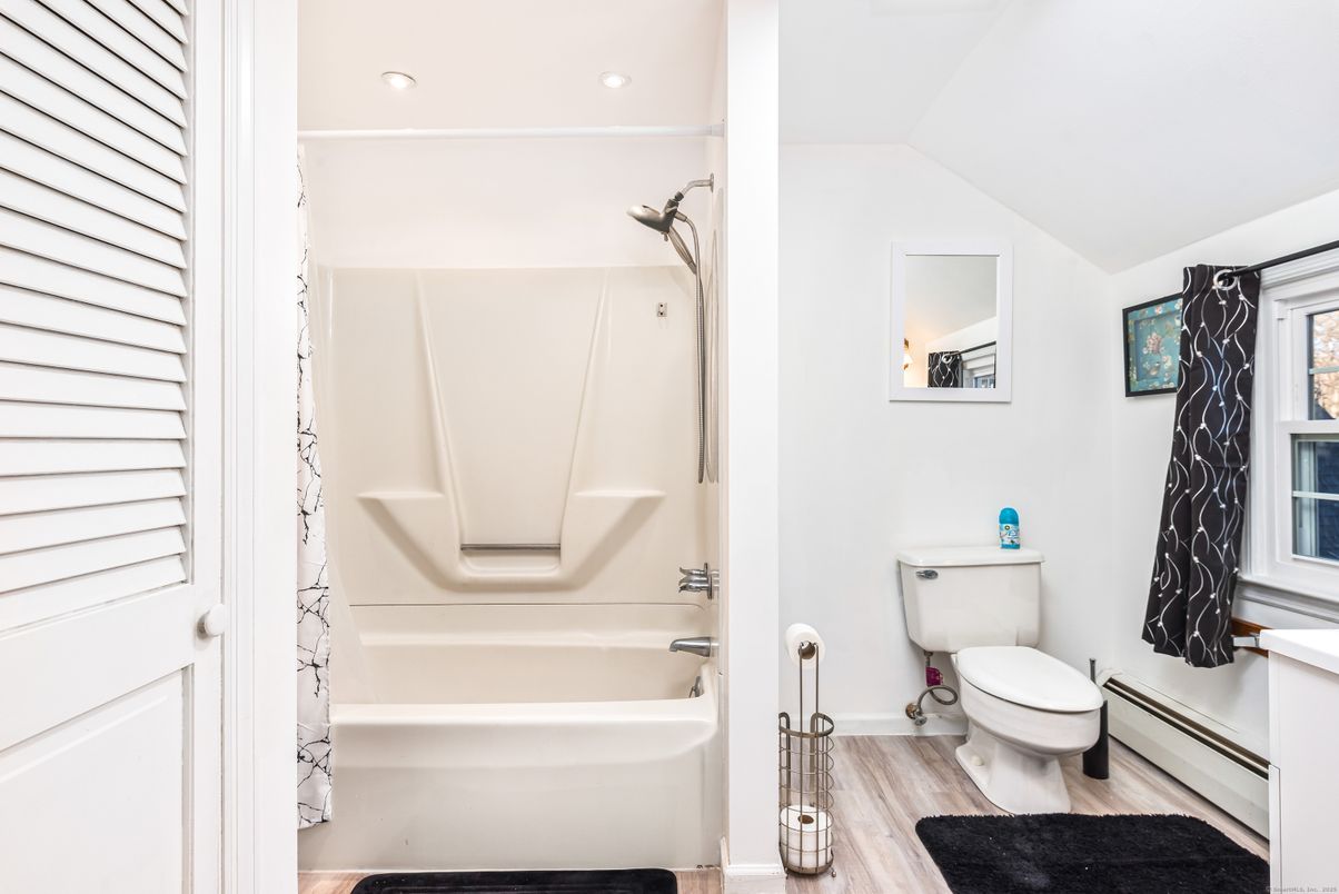 Bathroom, Interior, Recessed Lighting, Wood Texture Flooring