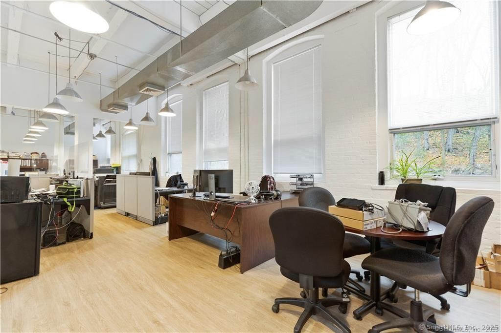 Home Office, Interior, Pendant Lights, Wood Texture Flooring