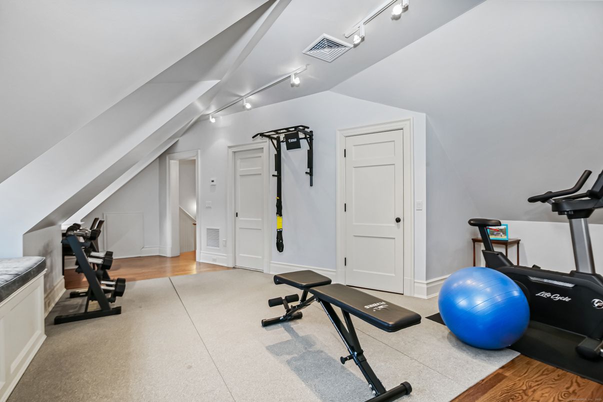 Fitness Equipment, Interior, Wood Texture Flooring