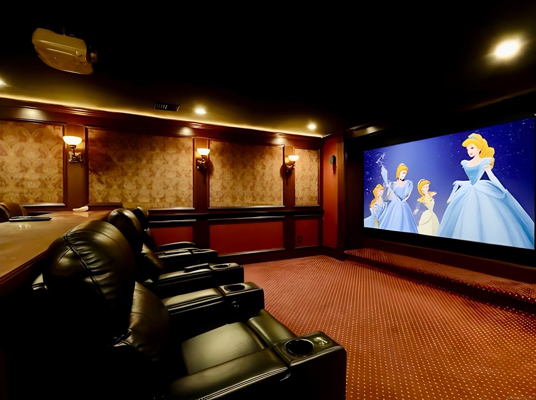Home Theatre Room, Interior, Projection Screen, Recessed Lighting, Theatre Room