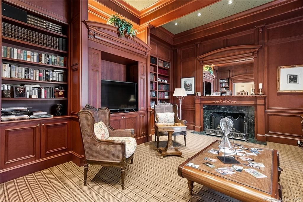 Fireplace, Interior, Recessed Lighting, Wooden Walls