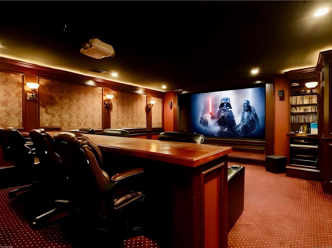 Home Theatre Room, Interior, Projection Screen, Recessed Lighting, Theatre Room
