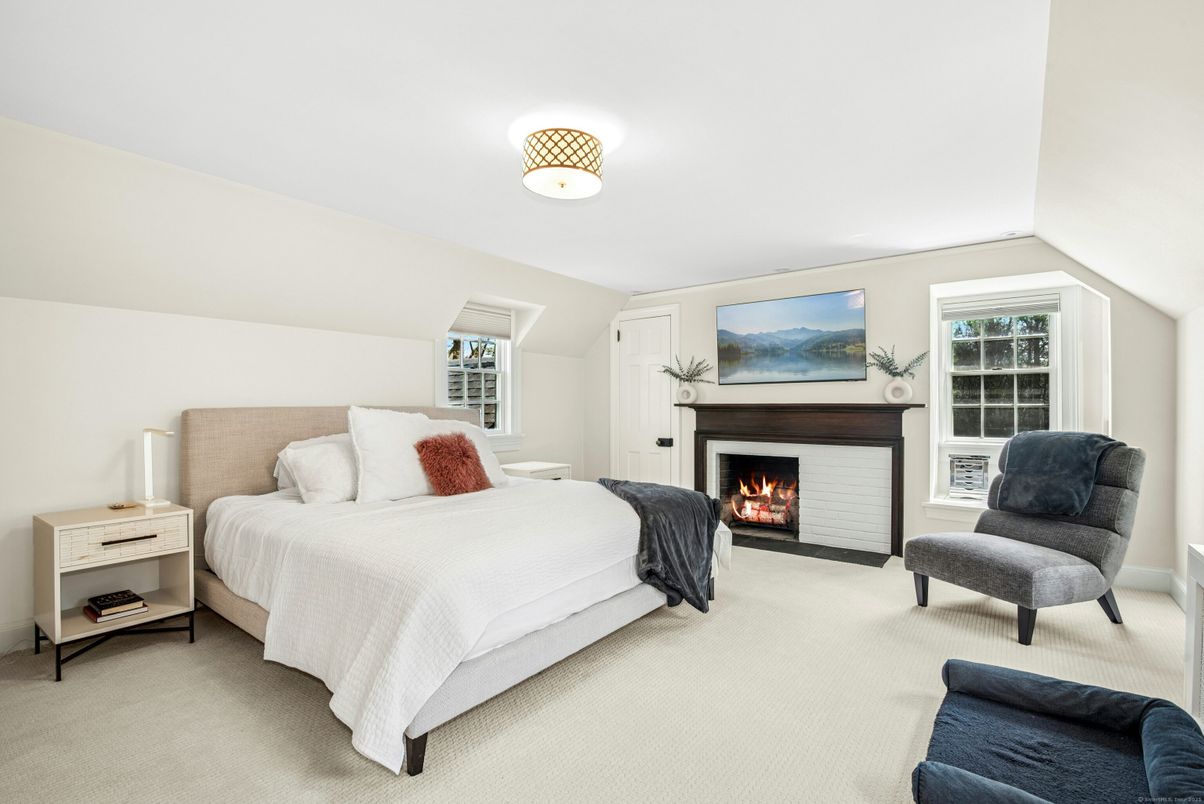 Bedroom, Fireplace, Interior