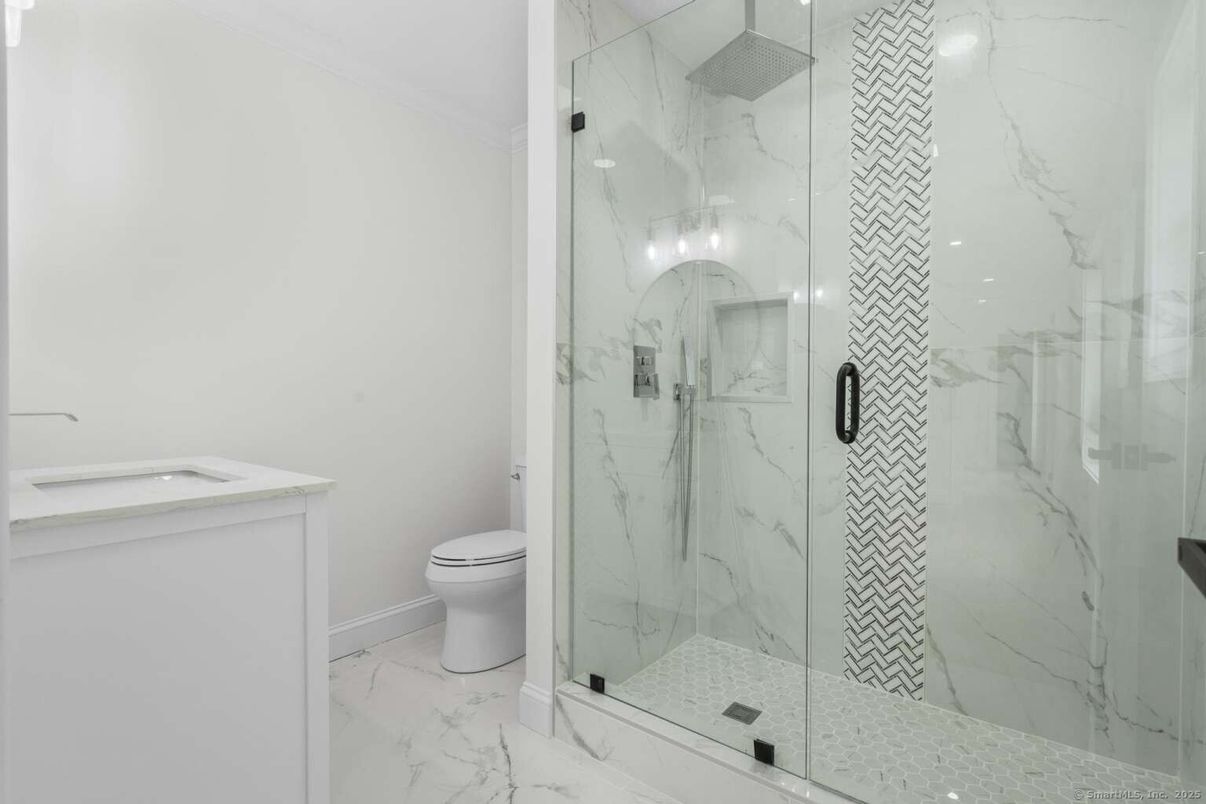 Bathroom, Glass Shower, Interior, Marble, Marble Walls