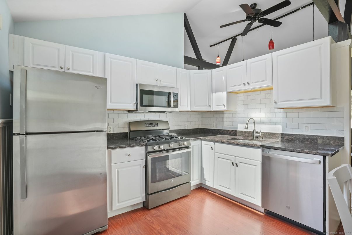 Interior, Kitchen, Stainless Steel Appliances, Wood Texture Flooring