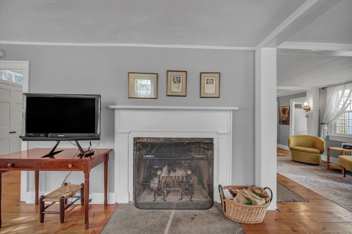 Fireplace, Interior, Wood Texture Flooring
