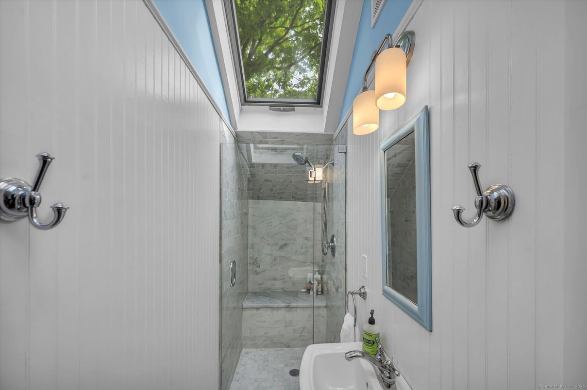 Bathroom, Glass Shower, Interior, Marble Walls