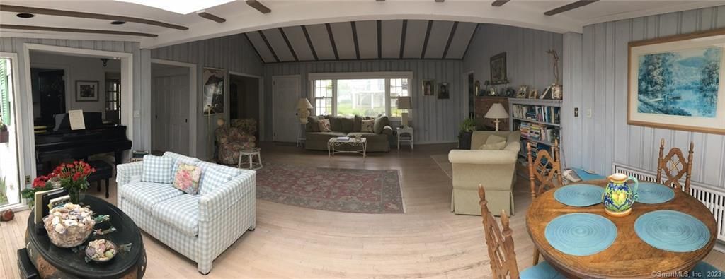 Dining room, Interior, Living room, Piano, Wooden Beams, Wood Texture Flooring