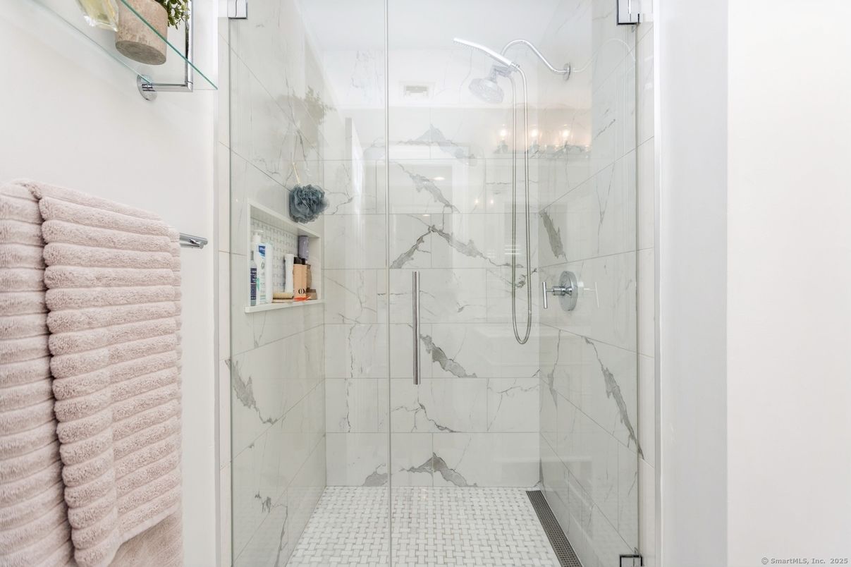 Bathroom, Glass Shower, Interior, Marble Walls