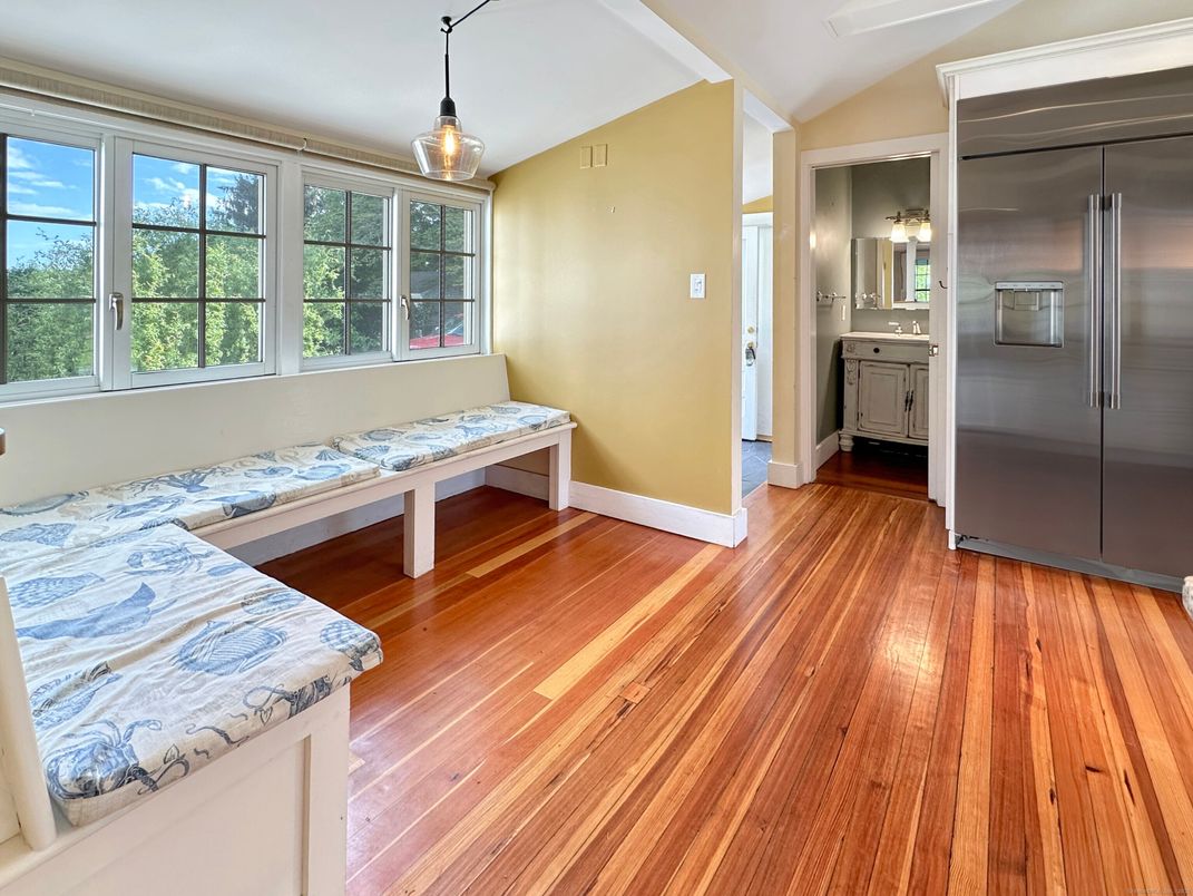 Interior, Kitchen, Pendant Lights, Stainless Steel Appliances, Wood Texture Flooring