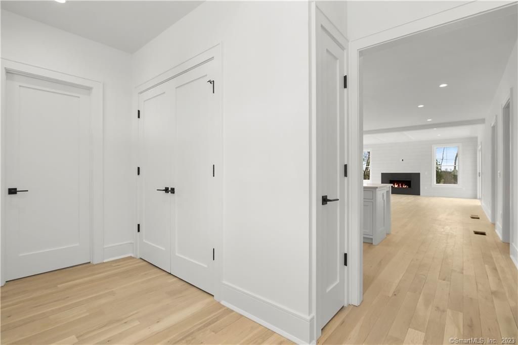 Fireplace, Interior, Recessed Lighting, Wood Texture Flooring