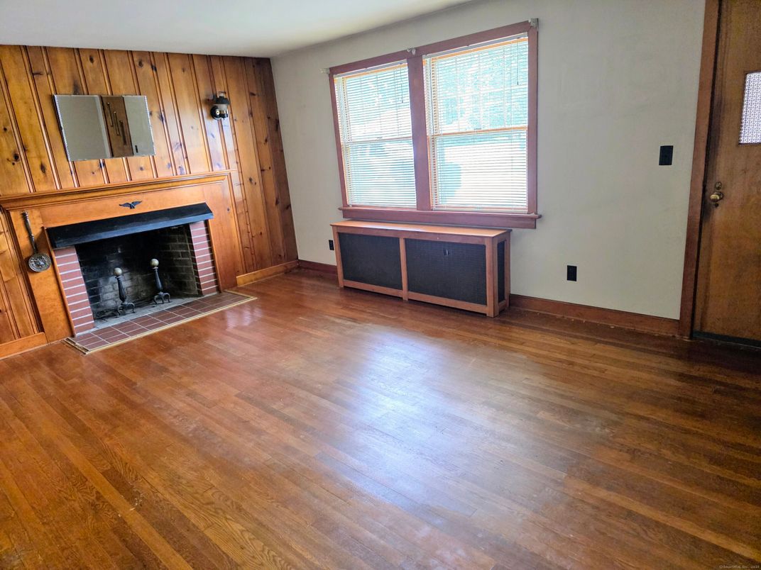 Empty room, Fireplace, Interior, Wood Texture Flooring, Wooden Walls
