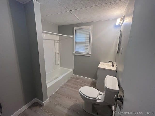 Bathroom, Glass Shower, Interior, Wood Texture Flooring