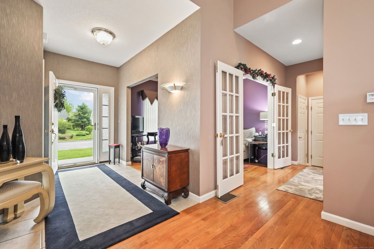 Fireplace, Interior, Recessed Lighting, Wood Texture Flooring