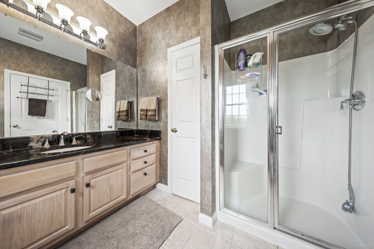 Bathroom, Dual Sink Vanities, Glass Shower, Interior
