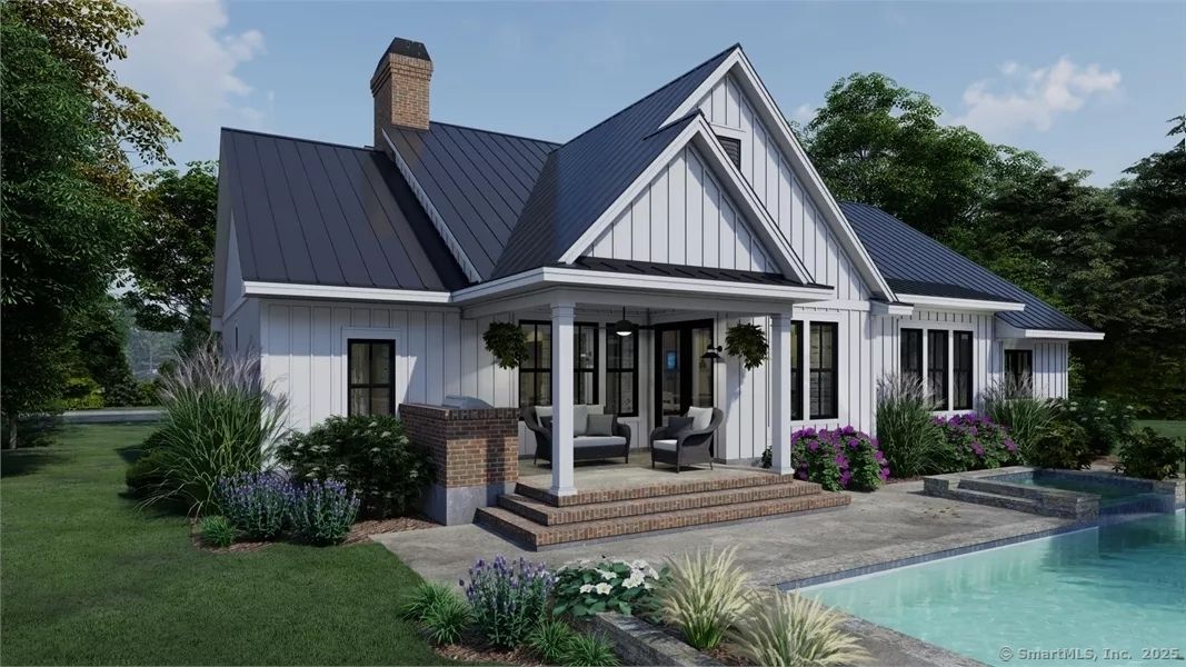 Exterior, Facade, Pool, Farmhouse