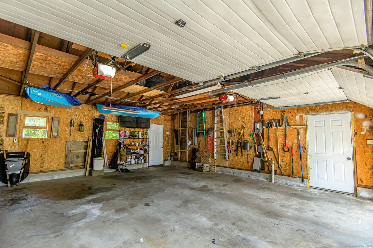 Garage, Interior, Stone Walls, Wooden Beams, Wooden Ceilings
