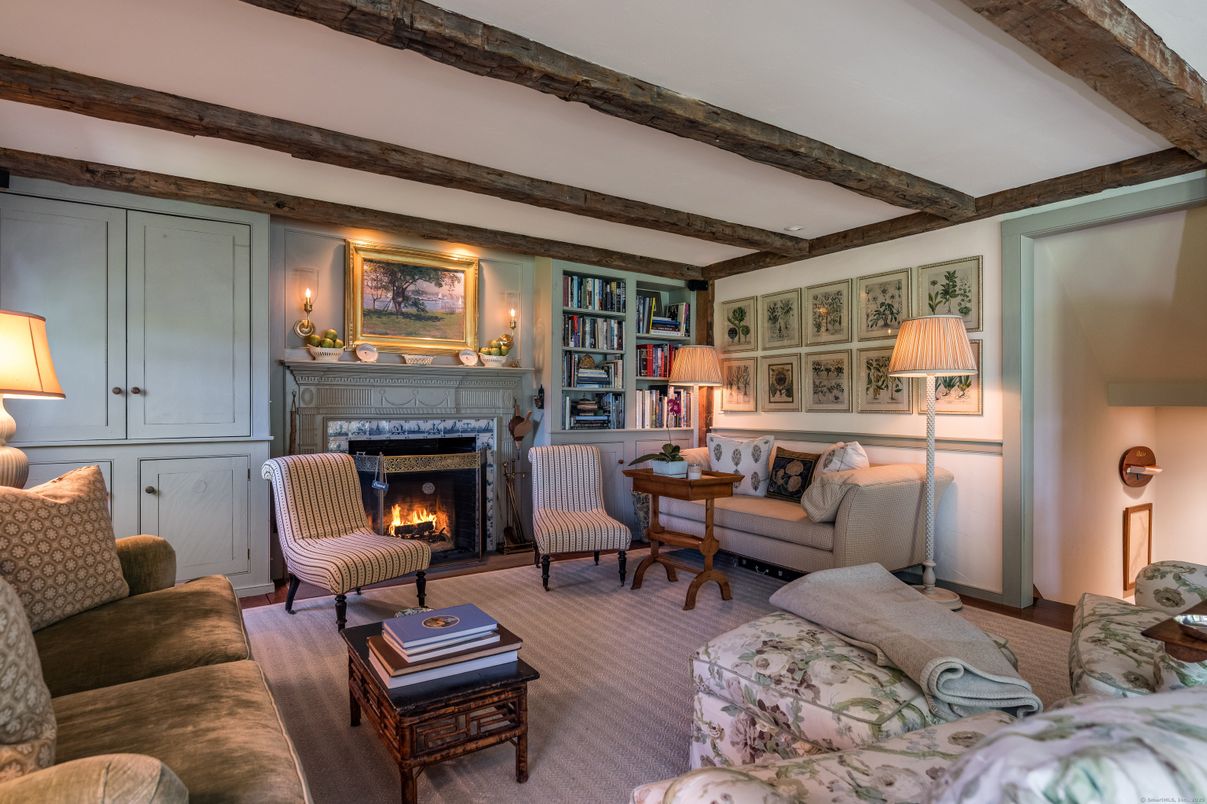 Fireplace, Interior, Living room, Wooden Beams