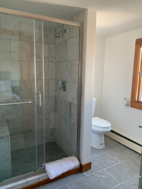 Bathroom, Glass Shower, Interior, Marble Walls
