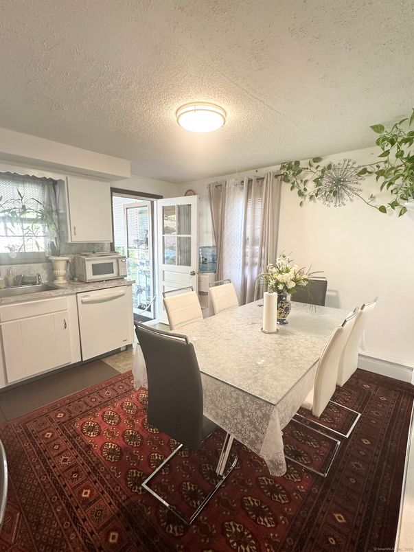 Dining room, Interior, Kitchen, Recessed Lighting, Wood Texture Flooring