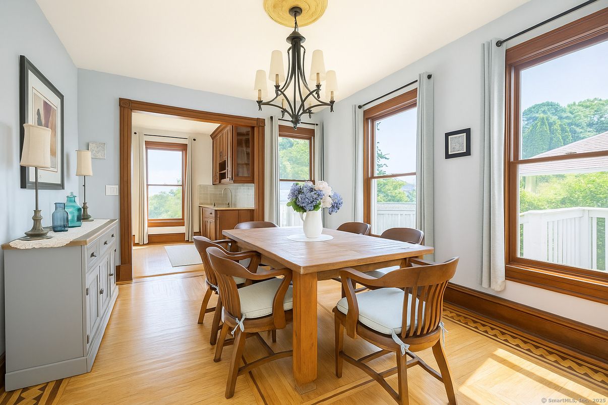 Chandelier, Dining room, Interior, Wood Texture Flooring