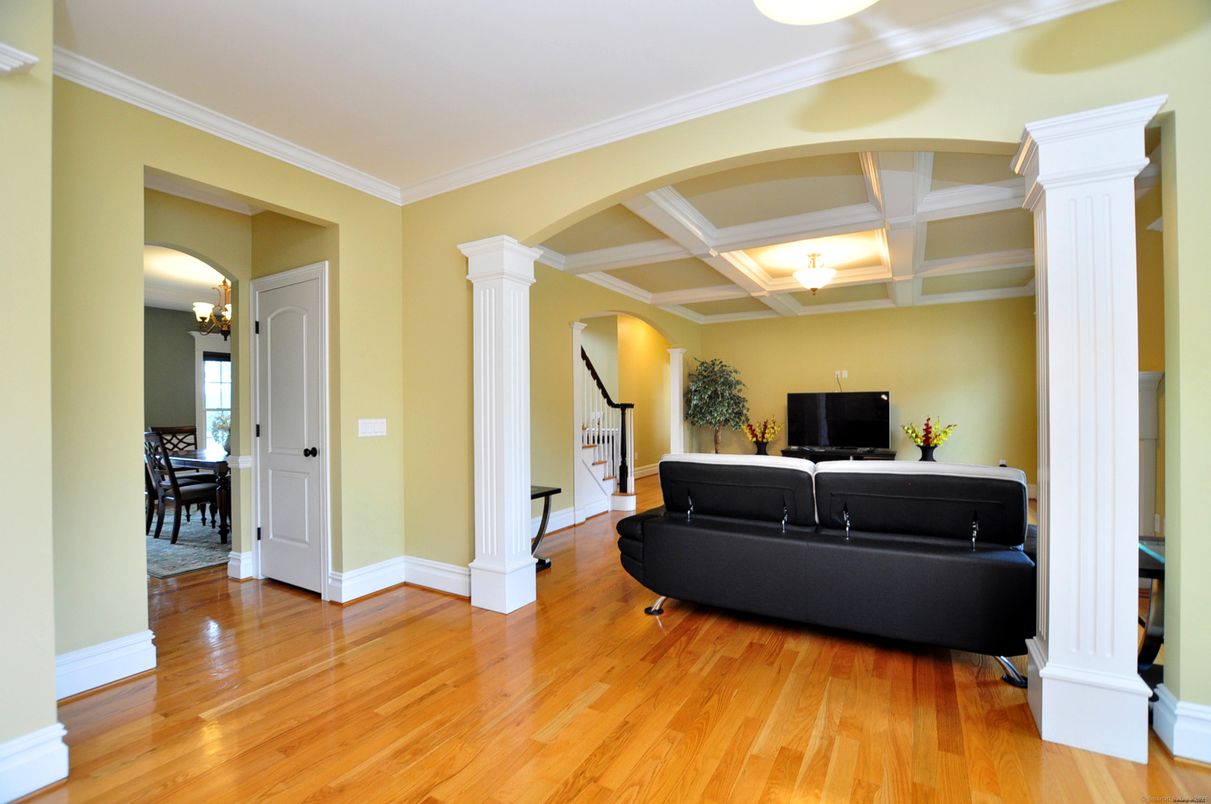 Chandelier, Interior, Living room, Wood Texture Flooring
